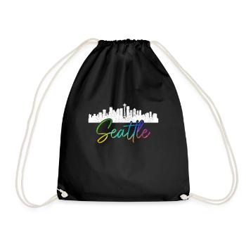 Seattle Washington Souvenir Geschenk - Turnbeutel - Schwarz - Vorne