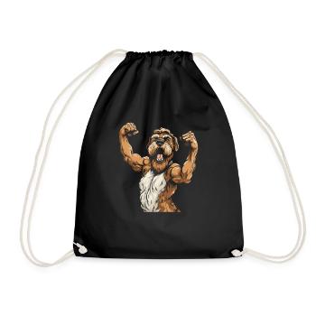 Fitness Wheaten Terrier Dog - Drawstring Bag - black - Front