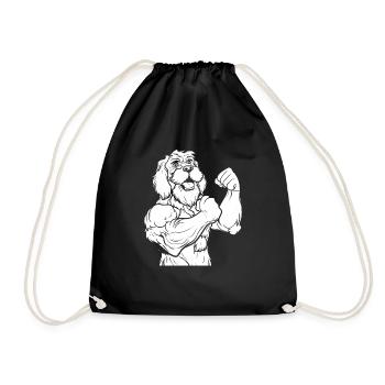 Fitness Goldener Doodle Hund - Turnbeutel - Schwarz - Vorne