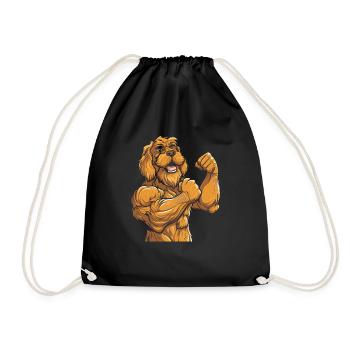 Fitness Goldener Doodle Hund - Turnbeutel - Schwarz - Vorne
