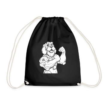 Golden Doodle Bizeps Tattoo I Love Mom - Turnbeutel - Schwarz - Vorne