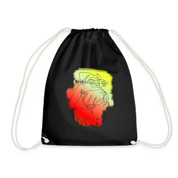 COLOR SCHNAUZER ONE LINE - Drawstring Bag - black - Front