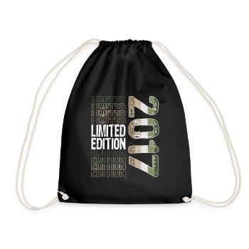 Limited Edition seit 2017 Geburtstag Vintage 2017 - Turnbeutel - Schwarz - Vorne