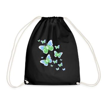 Butterfly Butterfly Colorful Kids Animal - Drawstring Bag - black - Front