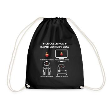 cadeau temps libre noodles - Sac de sport léger - noir - Devant