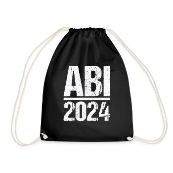 Abitur Junge Mädchen Abi Abitur 2024 - Turnbeutel - Schwarz - Vorne