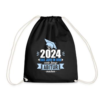 Abitur Young Girls Abitur Abitur 2024 - Drawstring Bag - black - Front