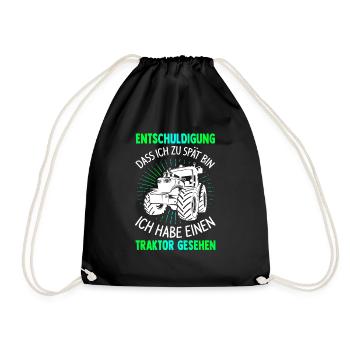 Farmer Tractor Tractor Best Job Nature Gift - Drawstring Bag - black - Front