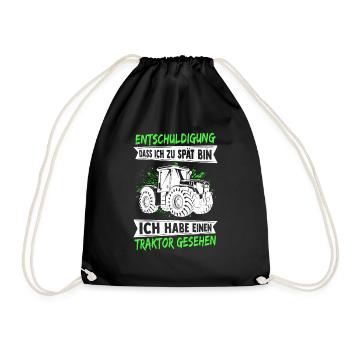 Farmer Tractor Tractor Best Job Nature Gift - Drawstring Bag - black - Front