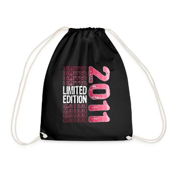 Limited Edition seit 2011 Geburtstag Vintage 2011 - Turnbeutel - Schwarz - Vorne