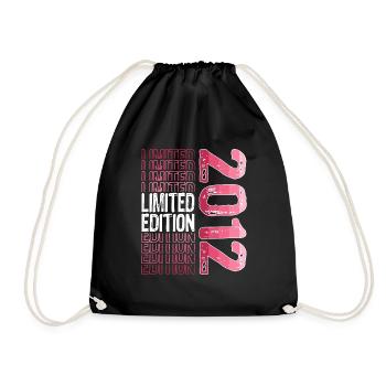 Limited Edition seit 2012 Geburtstag Vintage 2012 - Turnbeutel - Schwarz - Vorne
