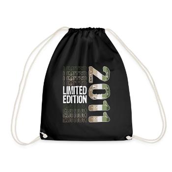 Limited Edition seit 2011 Geburtstag Vintage 2011 - Turnbeutel - Schwarz - Vorne