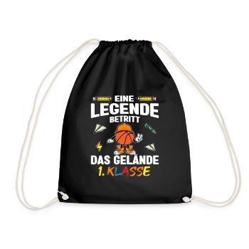 Bye Kindergarten Basketball Kita Abgänger Junge - Turnbeutel - Schwarz - Vorne