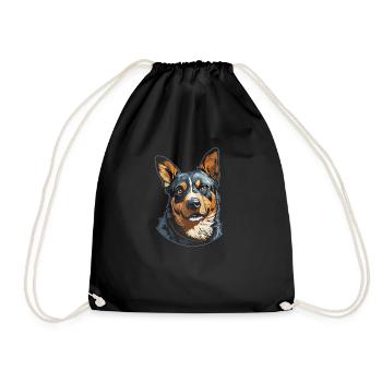 Australischer Rinderhund - Turnbeutel - Schwarz - Vorne