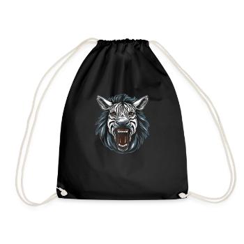 Zebra - Drawstring Bag - black - Front
