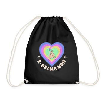 K-Drama Lover Funny KDrama Mom - Drawstring Bag - black - Front