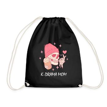K-Drama Lover Funny KDrama Mom - Drawstring Bag - black - Front