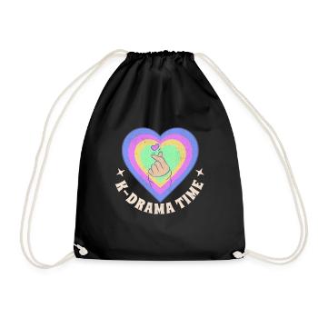 K-Drama Lover Funny KDrama Mom - Drawstring Bag - black - Front