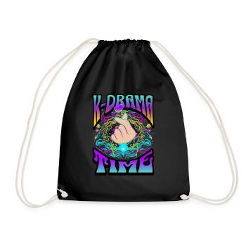 K-Drama Lover Funny KDrama Mom - Drawstring Bag - black - Front