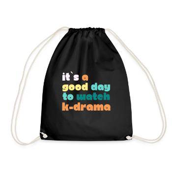 K-Drama Lover Funny KDrama Mom - Drawstring Bag - black - Front