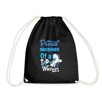 T1D Diabetes Type 1 Diabetic Gift - Drawstring Bag - black - Front