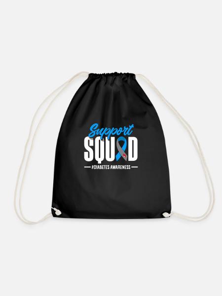 T1D Diabetes Type 1 Diabetic Gift - Drawstring Bag - black