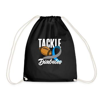 T1D Diabetes Type 1 Diabetic Gift - Drawstring Bag - black - Front