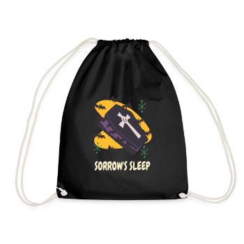 Death Coffin Goth Casket Spooky Halloween Vampires - Drawstring Bag - black - Front