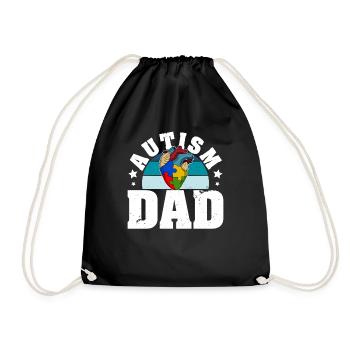 Autisme Papa Coeur Puzzle Pièce Hommes Femmes Enfants - Sac de sport léger - noir - Devant