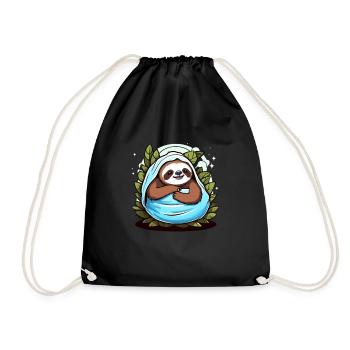 Sloth - Drawstring Bag - black - Front