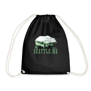 Seattle Washington Souvenir Geschenk - Turnbeutel - Schwarz - Vorne