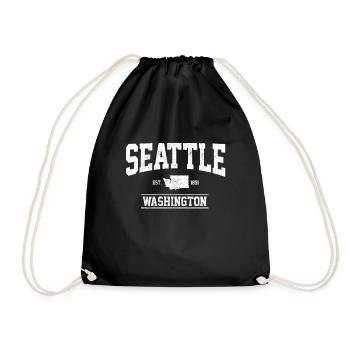 Seattle Washington Souvenir Geschenk - Turnbeutel - Schwarz - Vorne