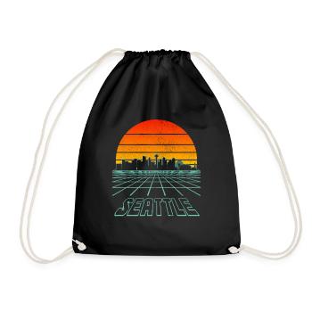 Seattle Washington Souvenir Geschenk - Turnbeutel - Schwarz - Vorne