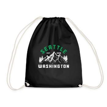 Seattle Washington Souvenir Geschenk - Turnbeutel - Schwarz - Vorne