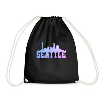 Seattle Washington Souvenir Geschenk - Turnbeutel - Schwarz - Vorne