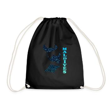 Mantarochen Malediven Manta Ray Maldives - Drawstring Bag - black - Front