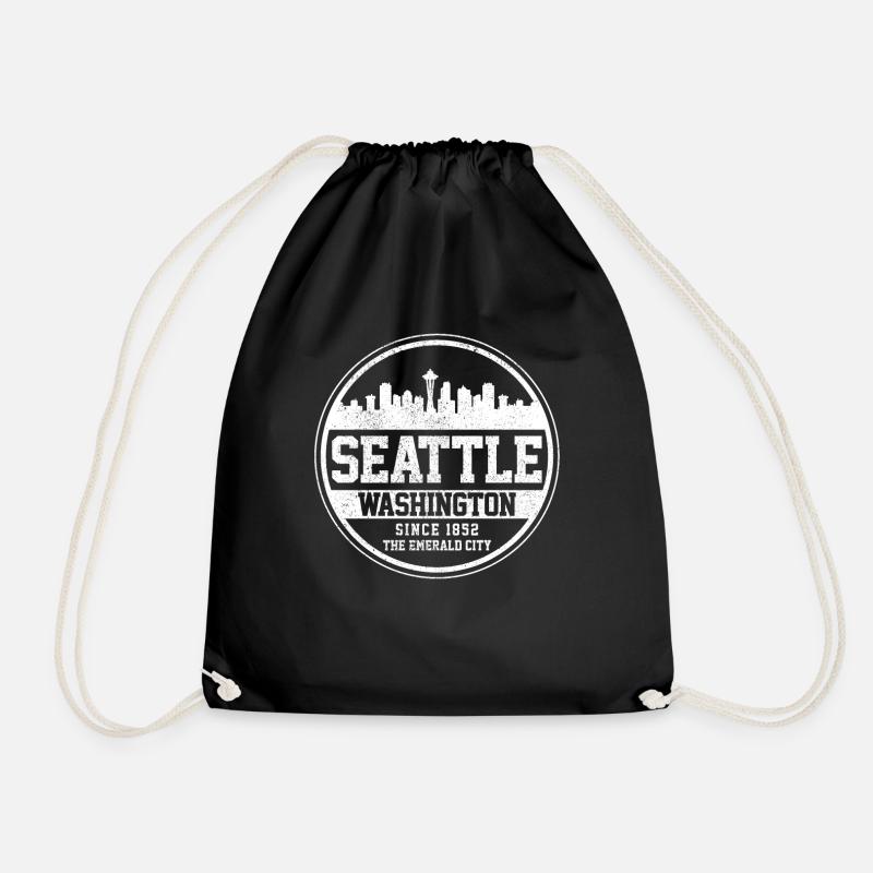 Seattle Washington Souvenir Geschenk - Turnbeutel - Schwarz