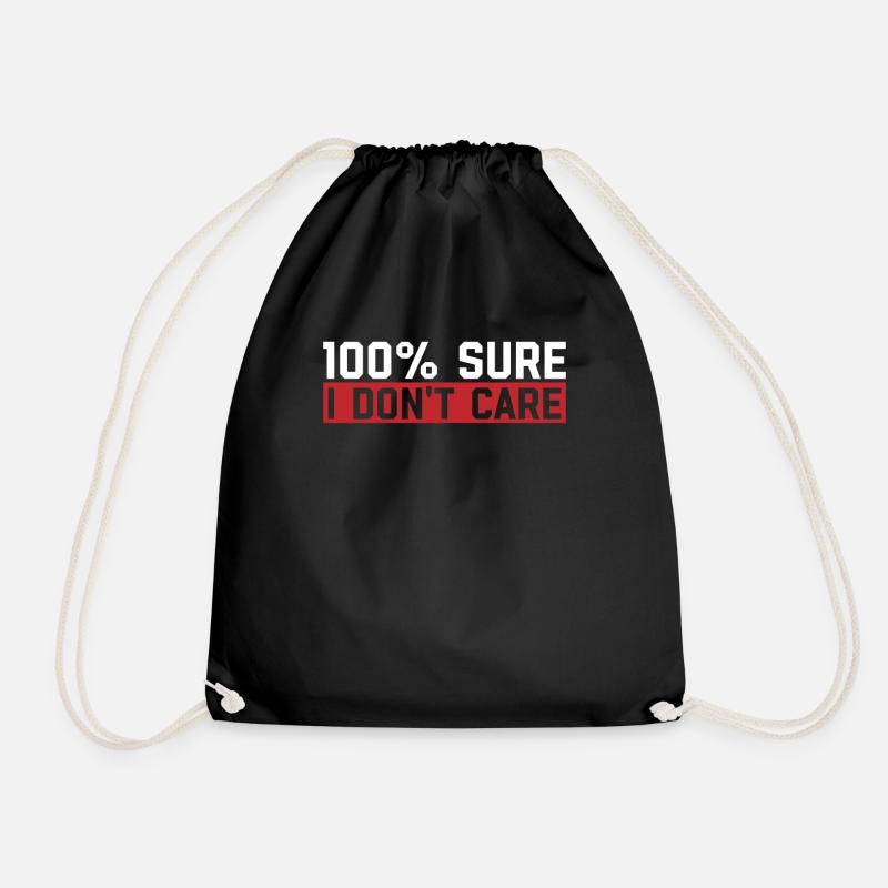 Schwarzer Humor I Dont Care - Turnbeutel - Schwarz