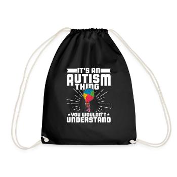 Luftballon Autist Autism thing Puzzleteil - Turnbeutel - Schwarz - Vorne