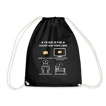 Raclette Gratis-Geschenk - Turnbeutel - Schwarz - Vorne