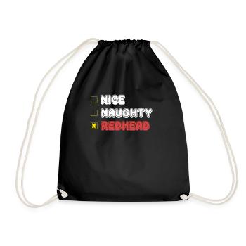 Cute Naughty Redhead Funny British Irish St. - Drawstring Bag - black - Front