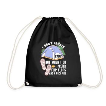 Camping Flip Flops Camper Natur Outdoor - Turnbeutel - Schwarz - Vorne