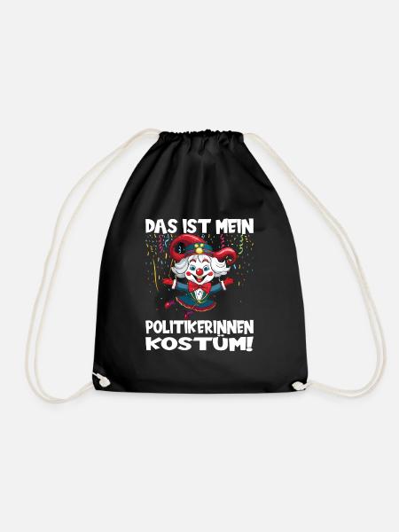 Karneval Kostüm Fasching Fastnacht - Turnbeutel - Schwarz