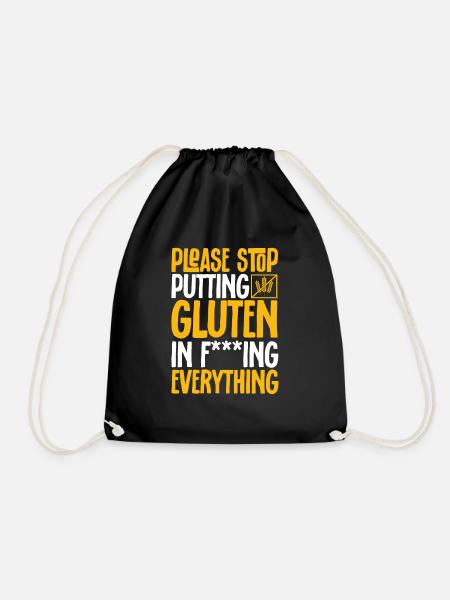 Gluten Free Gluten Intolerance - Drawstring Bag - black