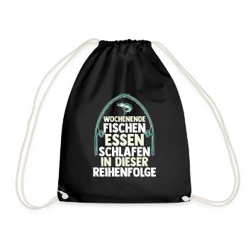 Angler Fishing Fishing Rod Fishing - Drawstring Bag - black - Front