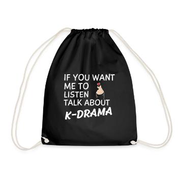 K-Drama Lover Funny KDrama Mom - Drawstring Bag - black - Front