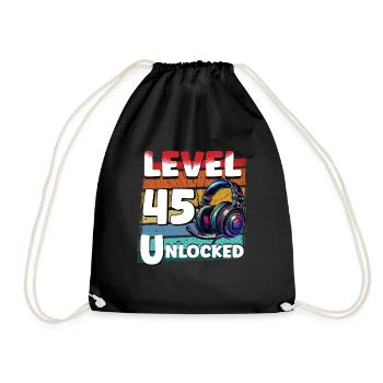 Gaming Birthday Niveau 45 Joueur débloqué - Sac de sport léger - noir - Devant