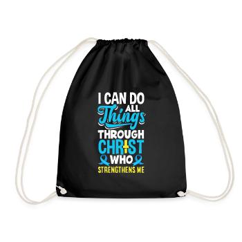 T1D Diabetes Type 1 Diabetic Gift - Drawstring Bag - black - Front