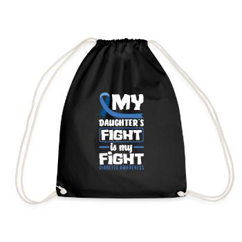 T1D Diabetes Type 1 Diabetic Gift - Drawstring Bag - black - Front