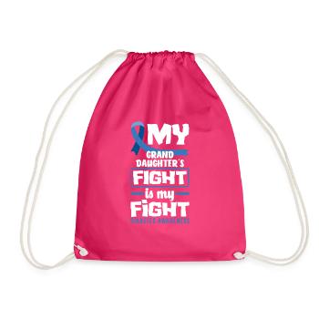 T1D Diabetes Typ 1 Diabetiker Geschenk - Turnbeutel - Fuchsia - Vorne